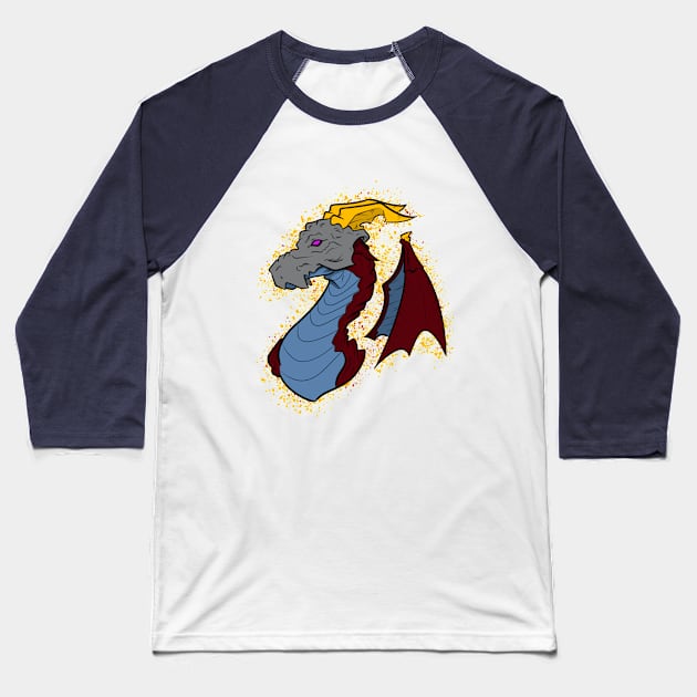 Dragon Bust Red and Blue Baseball T-Shirt by SoraLorr